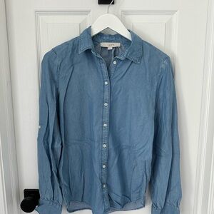 LOFT chambray button-up shirt